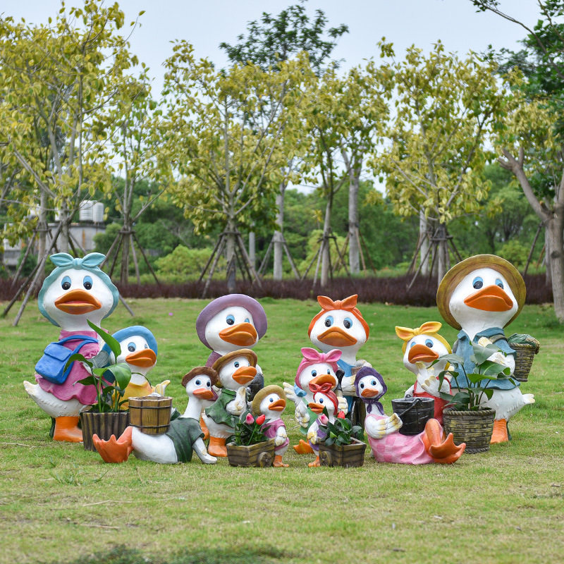 玻璃钢草坪卡通鸭子雕塑摆件幼儿园别墅庭院景观花园可爱动物花缸,家居饰品,户外/庭院摆件,淘宝优惠券,粉丝福利购,淘宝优惠卷