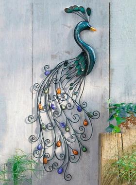 花园装饰户外铁艺孔雀壁挂庭院阳台墙面布置造景墙壁挂饰墙饰挂件