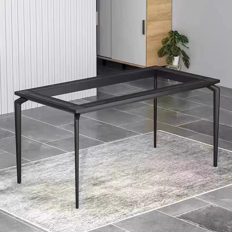 悬浮铝合金实心桌腿意式岩板餐桌支架大理石桌架瓷砖饭桌架子底座