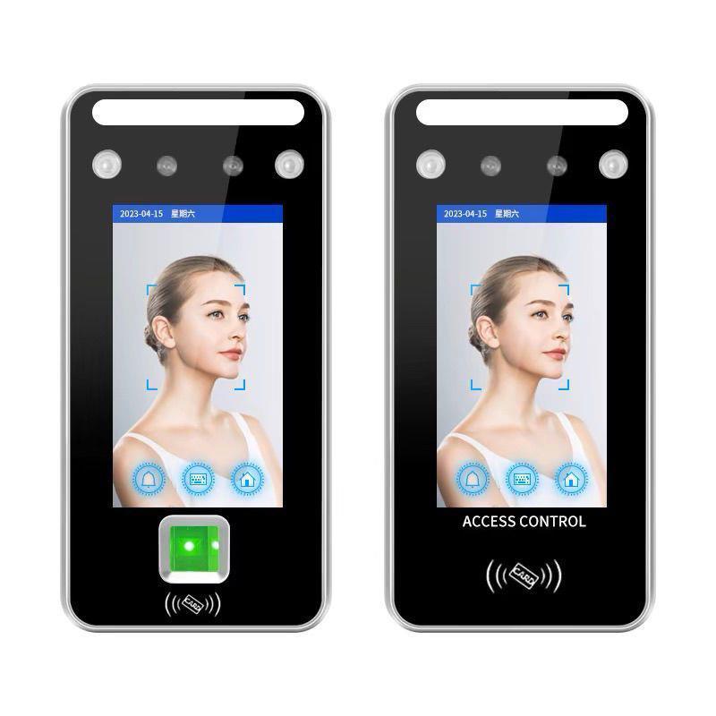4.3寸自适感应光动态人脸识别门禁一体机刷脸刷卡密码考勤门禁机