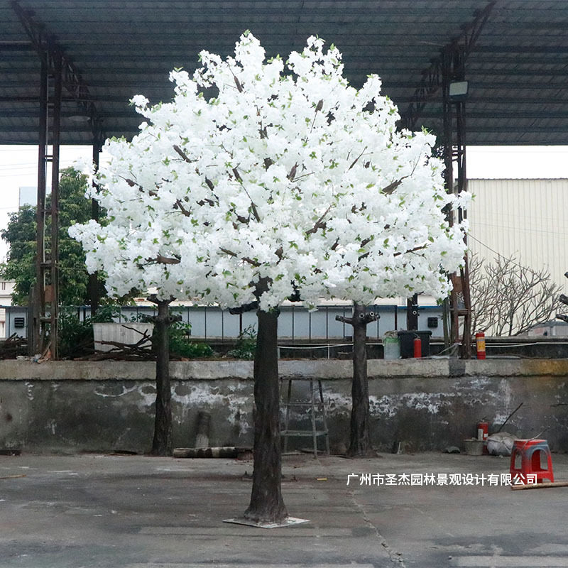 仿真白色樱花树桃花树许愿树 室内日式装饰商场落地婚庆摆设造景