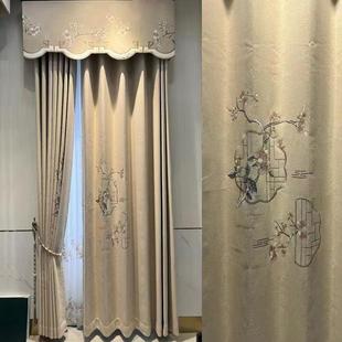 厂家客厅中国风遮光卧室阳台飘窗时尚 窗帘 新中式 雪尼尔新款