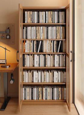 柜置MFM带物架落地书架门多层桌面儿童收纳架客厅简子易书展示储