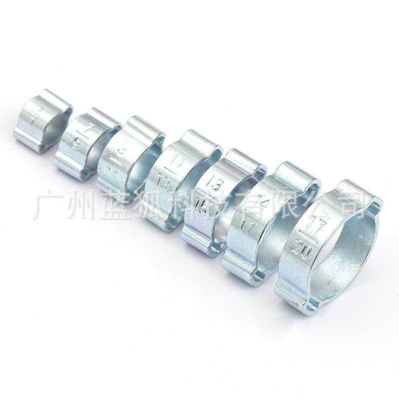 跨境货源抱15pcs型镀锌双耳无极OJF卡箍盒装耳箍圈卡箍箍组合