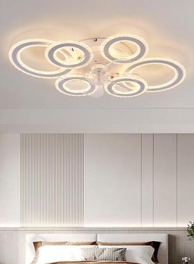 A006款圆新圈风扇灯简约跨境10v吸顶灯餐客厅厅卧室1电扇灯中山工