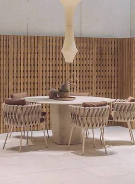 外藤院桌椅户庭组合编休闲椅子室外阳台酒店岩桌椅6563板餐桌椅家