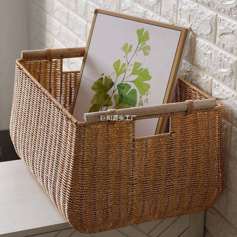 收纳箱有THMLSGKK盖藤编家箱整理抽屉衣服玩衣具储物盒编织物收纳,收纳整理,脏衣篮,淘宝优惠券,粉丝福利购,淘宝优惠卷