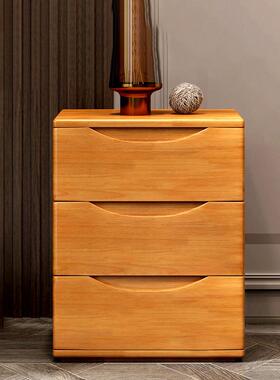 fLE床头实木原木纯白色小型抽落地三柜斗纳柜t-9e8788卧室屉高款