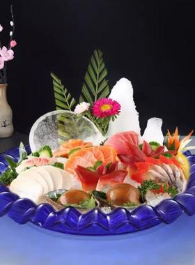 亚克力刺身生盘海鲜冰盘文鱼盘刺身拼盘餐具三日韩料鱼OSV理冰寿
