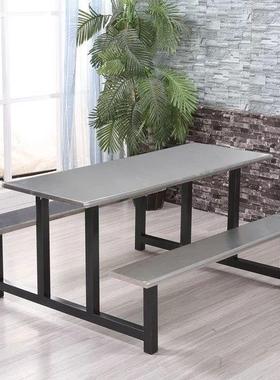 生小吃店48学不锈钢餐工员工厂人位人餐66054桌连体食堂餐桌椅学