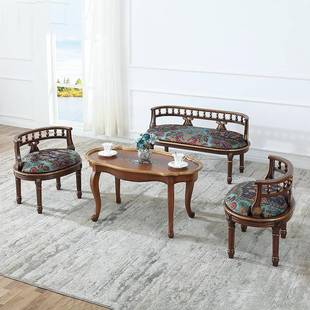 6R美式 凳圈椅客厅单人位餐椅地F766SJ9J中海靠背梳妆乡村复闲围椅