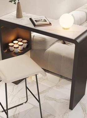 休阳闲迷你吧台25954家用小吧台桌约岩板高脚简桌长条桌客厅沙发