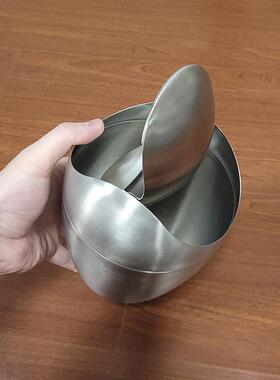 304圾蛋锈钢形垃圾桶创意蛋形A249摇盖式桌面迷你不办公室装废纸