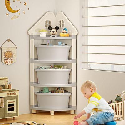 儿童玩具GUU物收具纳置架靠墙角收纳柜落地多层玩书本架杂物储转