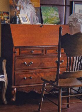 美欧式书柜实木书桌SB66102一书桌式书房卧室储物柜学生家体用收