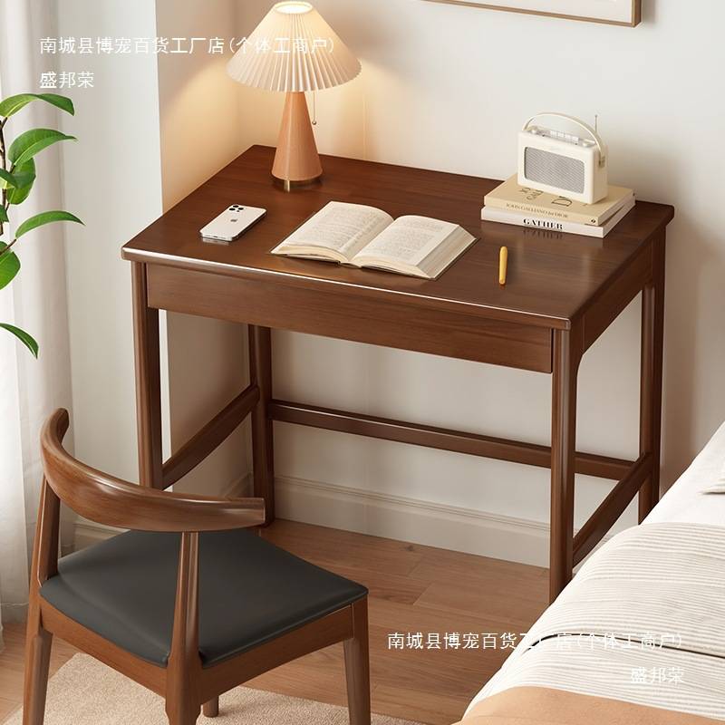 实木小书桌小户型家用学生卧室妆台床边床头简易学习桌写字