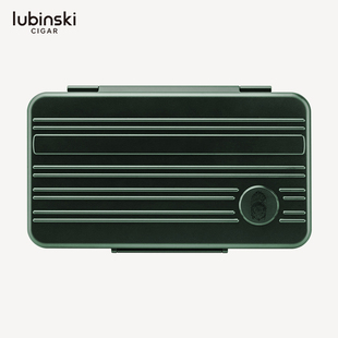 正品LUBINSKI鲁宾斯基便携雪茄盒航空铝阳极氧化5支装3cm超薄烟盒