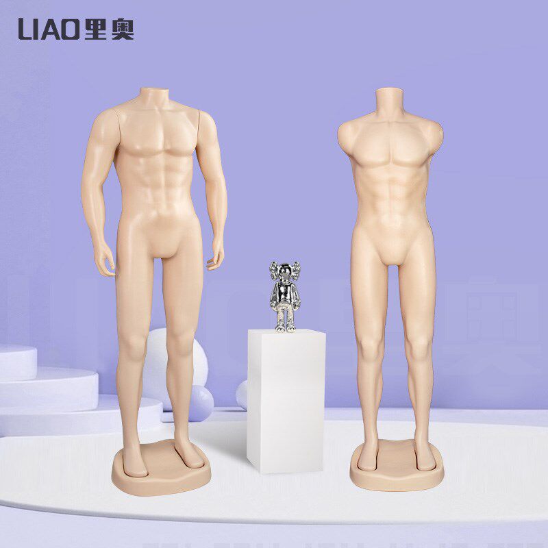 厂家出口便宜塑料模特男服装道具展示假人 大码肌肉非洲体型男模