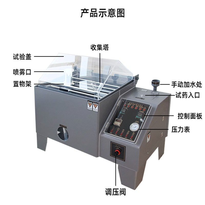 盐雾试验箱机电镀铝氧化酸性腐蚀中性老化测试机盐水喷雾试验机