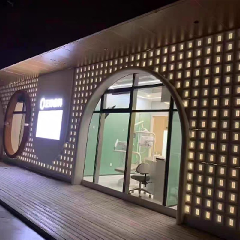 PU九宫格水泥构件轻质镂空背景墙门头装饰板双面屏风隔断空心砖