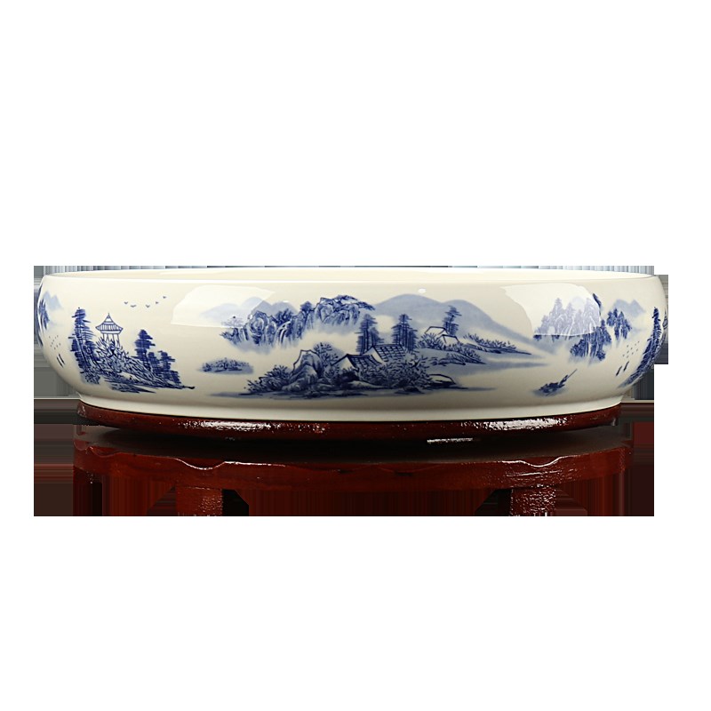 特大号水仙花盆陶瓷水培无孔一叶莲铜钱草专用吸水石微景观苔藓盆