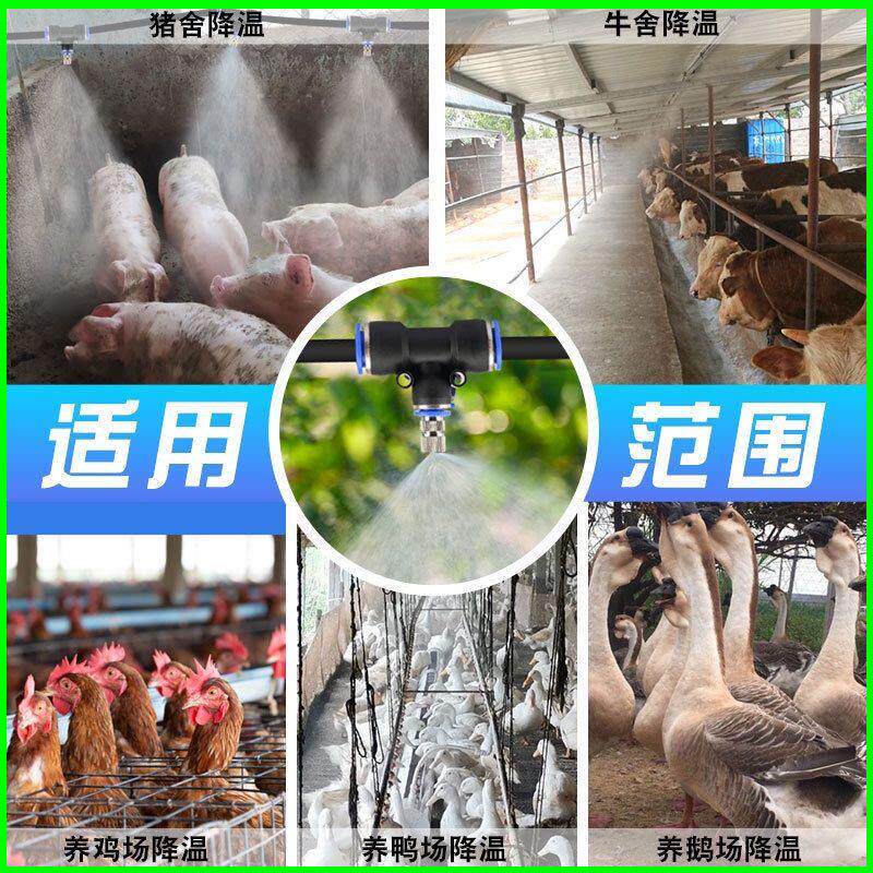 养殖场农用喷雾系统自动定时细雾雾化微喷头鸡舍牛棚猪场消毒除臭