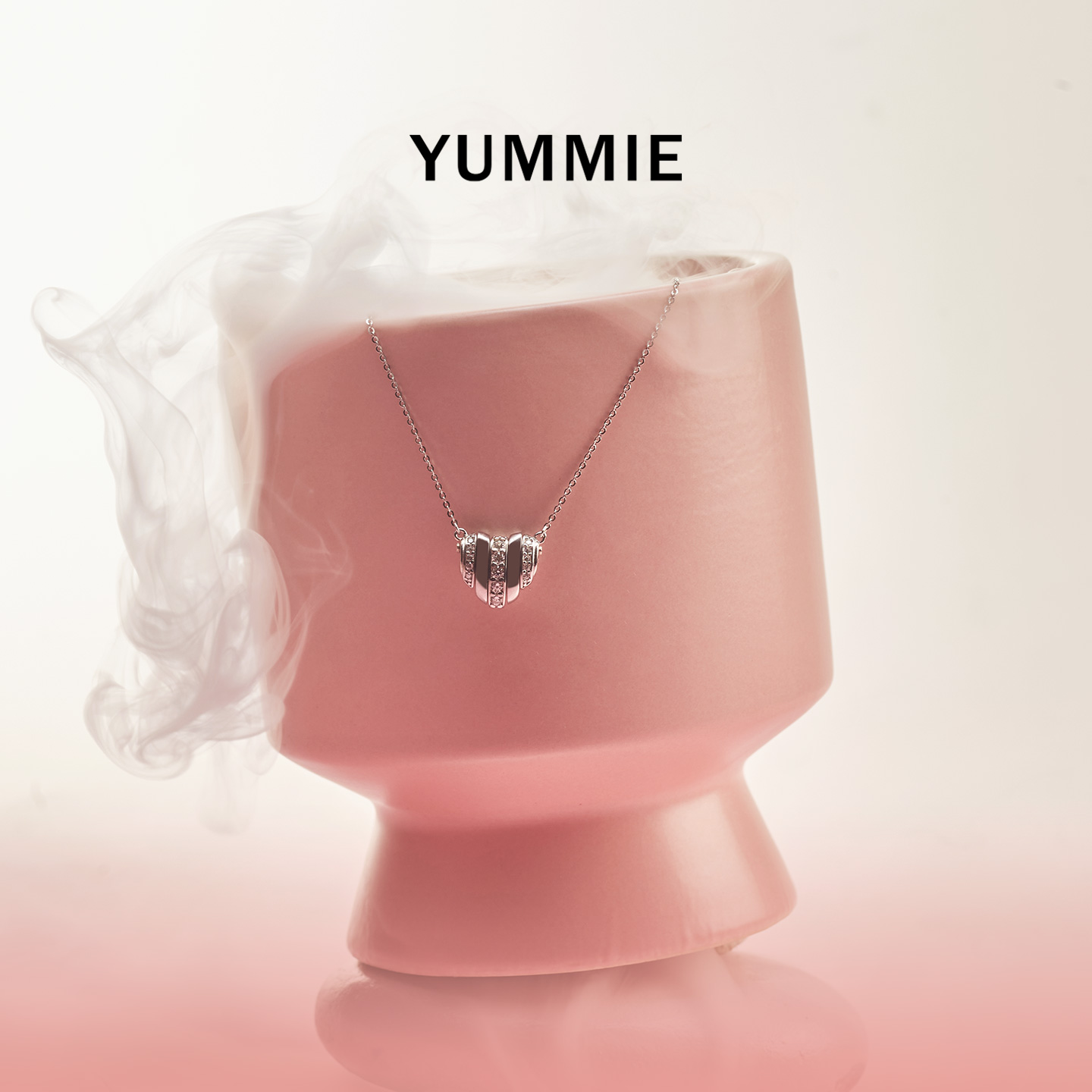 YUMMIE优米小财心纯银爱心锁骨链