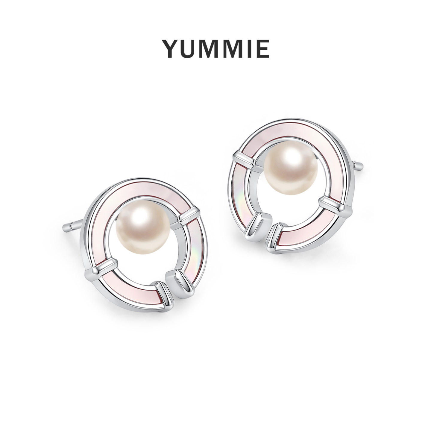 YUMMIE优米原创珍珠贝母笛音耳钉耳环简约轻奢小众通勤耳环送礼