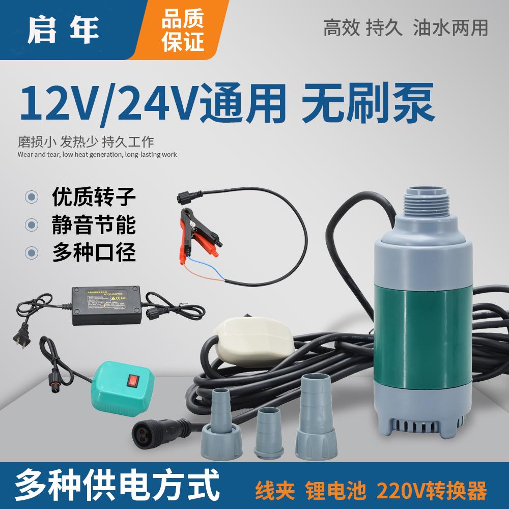 电动无刷电机抽油泵水泵12V24V220伏大流量静音泵循环水泵油抽子