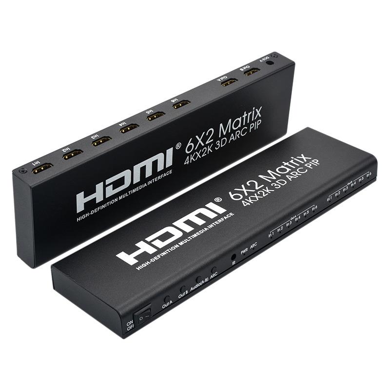 HDMI6进2出矩阵HDMI6X2高清4K2K切换分配器音频分离画中画PIPARC