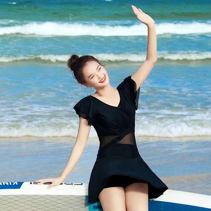 仙女范芭比泳衣女新款潮遮肚显瘦连体泡温泉夏季时尚户外泳装保守