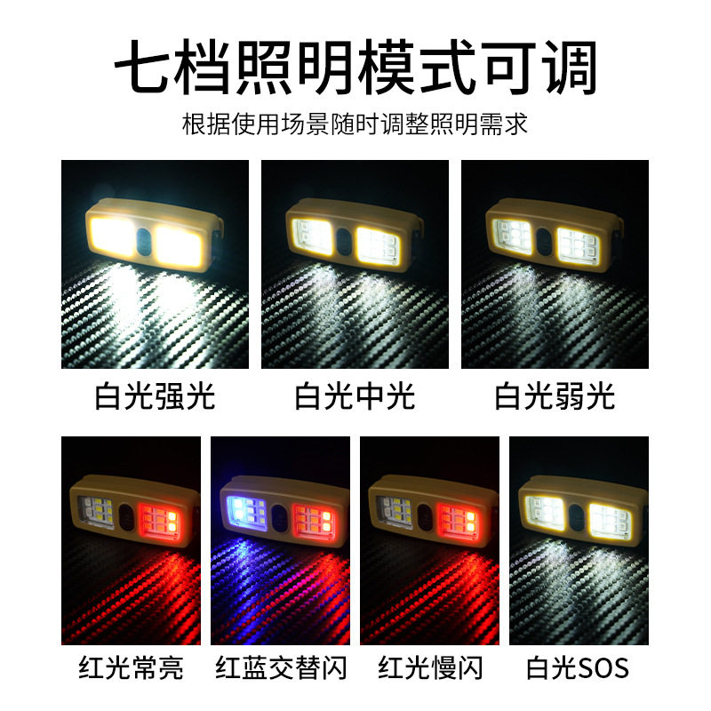 户外夹式跑步灯 小型可充电日常随身手电筒 夜间遛狗安全自行车灯