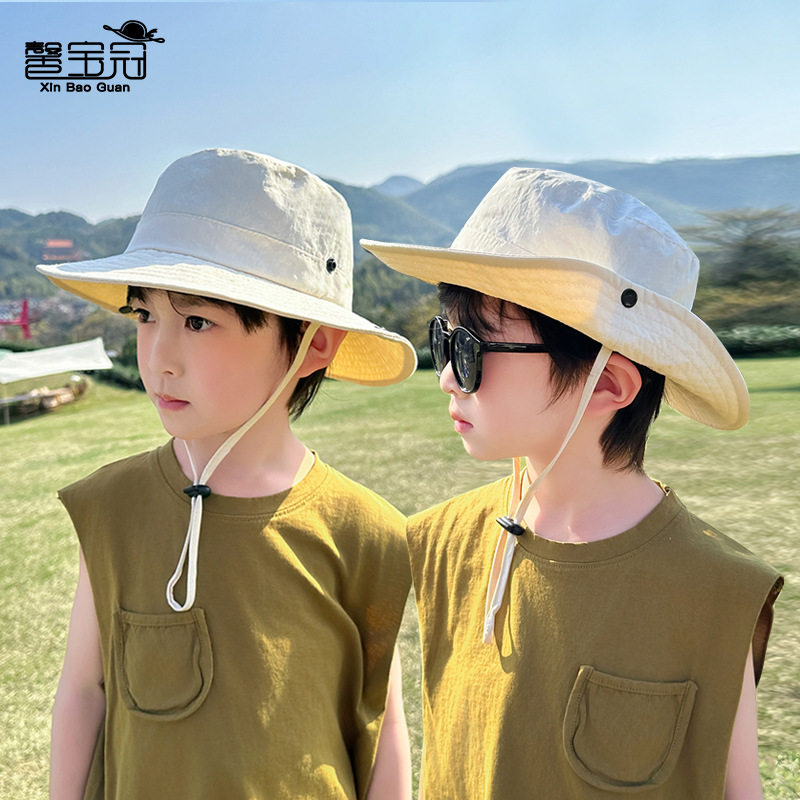 春夏季速干渔夫帽子儿童户外徒步遮阳防晒休闲爬山旅游露营钓鱼帽