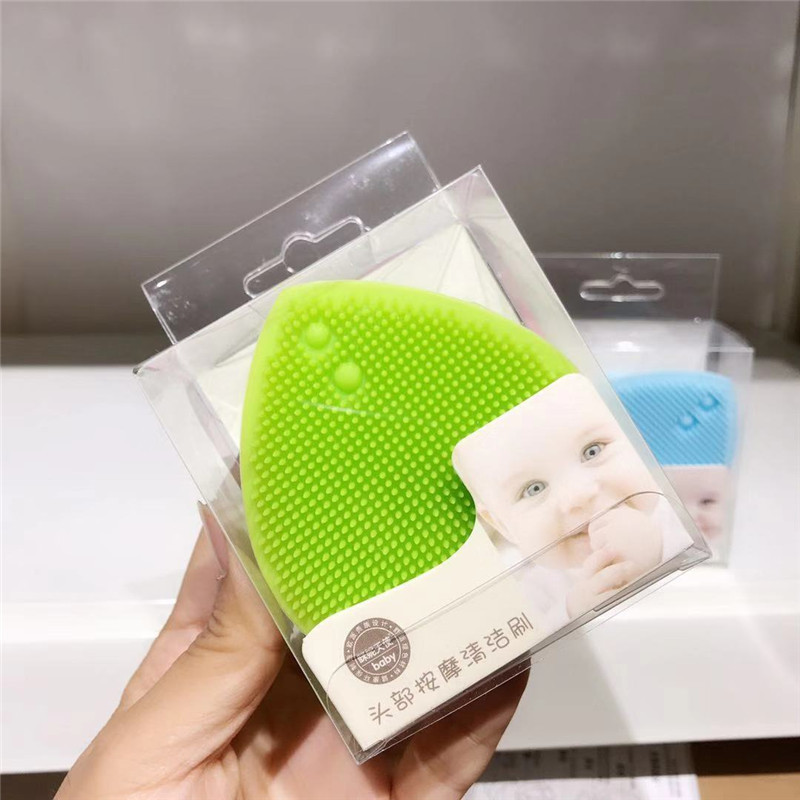 婴幼儿洗头刷 宝宝头部按摩梳 儿童硅胶刷 清洁刷洗澡搓澡擦
