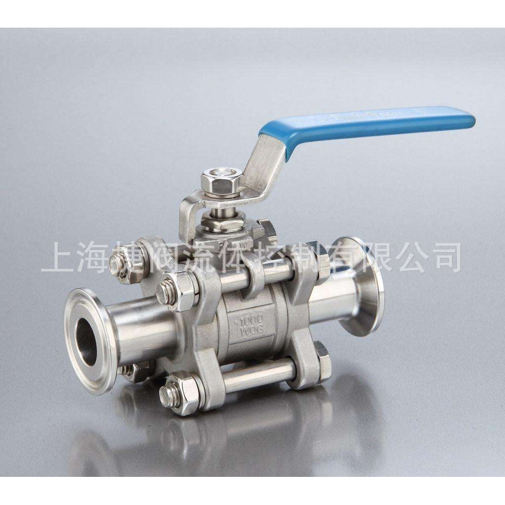 大量 304不锈钢三片式无滞留卡箍球阀 316三片式卡箍快装球阀