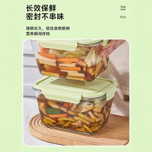 密封盒腌菜泡菜罐子大容量玻璃保鲜盒冰箱专用食物微波炉加热
