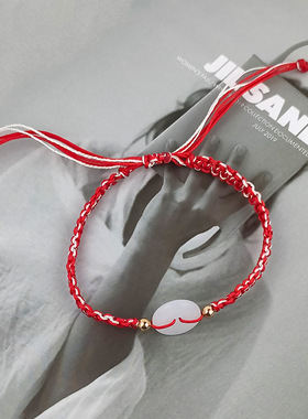 2025新款中国风红色手工编织平安扣手链红火时尚简约