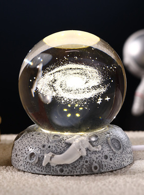 创意树脂底座星空系列水晶球usb小夜灯家居桌面装饰摆件生日礼物