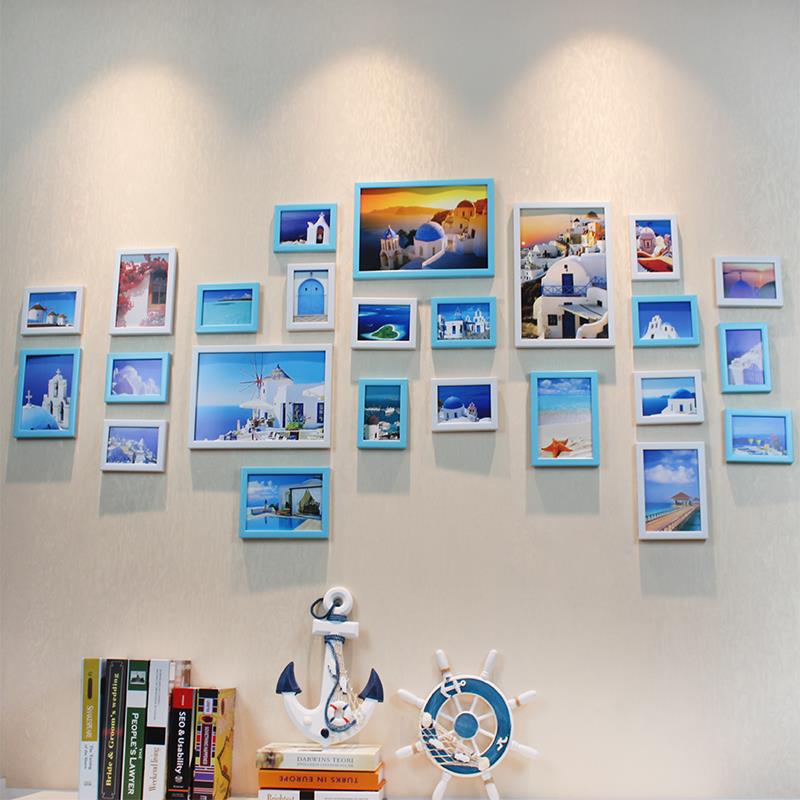 天天特价 客厅卧室照片墙 大墙面相框墙地中海覆古欧美相片墙24框