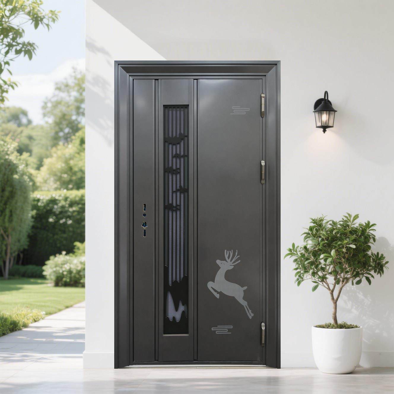 304不锈钢防盗门韩式门甲级入户门别墅门单开门防盗进户门农村