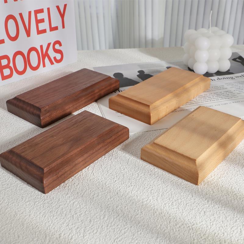 黑胡桃榉木实木摆件长方形托架胸像底座佛像印章石头茶壶奇石简约