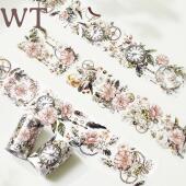 和纸PET百搭装 WT手账胶带 蔷薇叙事集 饰Ins风覆古清新花朵主题