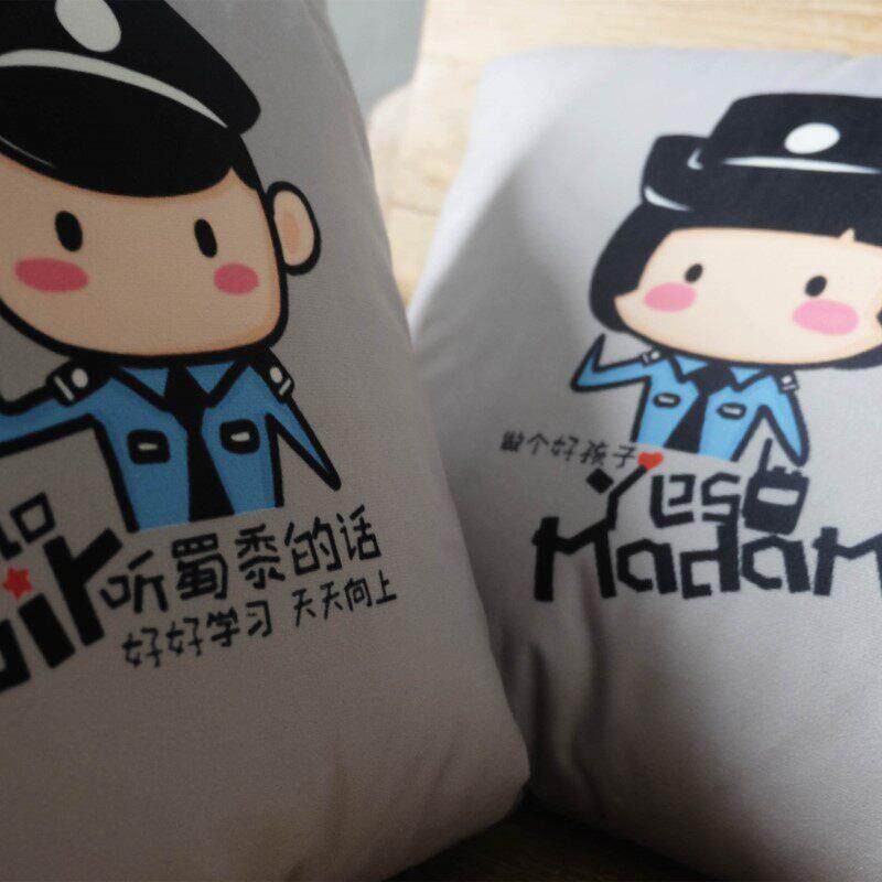叱咤小警人物系列多功能超柔软短毛绒男女警抱枕被午睡枕空调被子