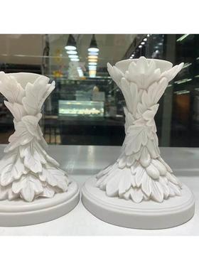 树叶羽毛雕花摆件家居装饰树脂工艺品水晶球底座原石矿石展示支架