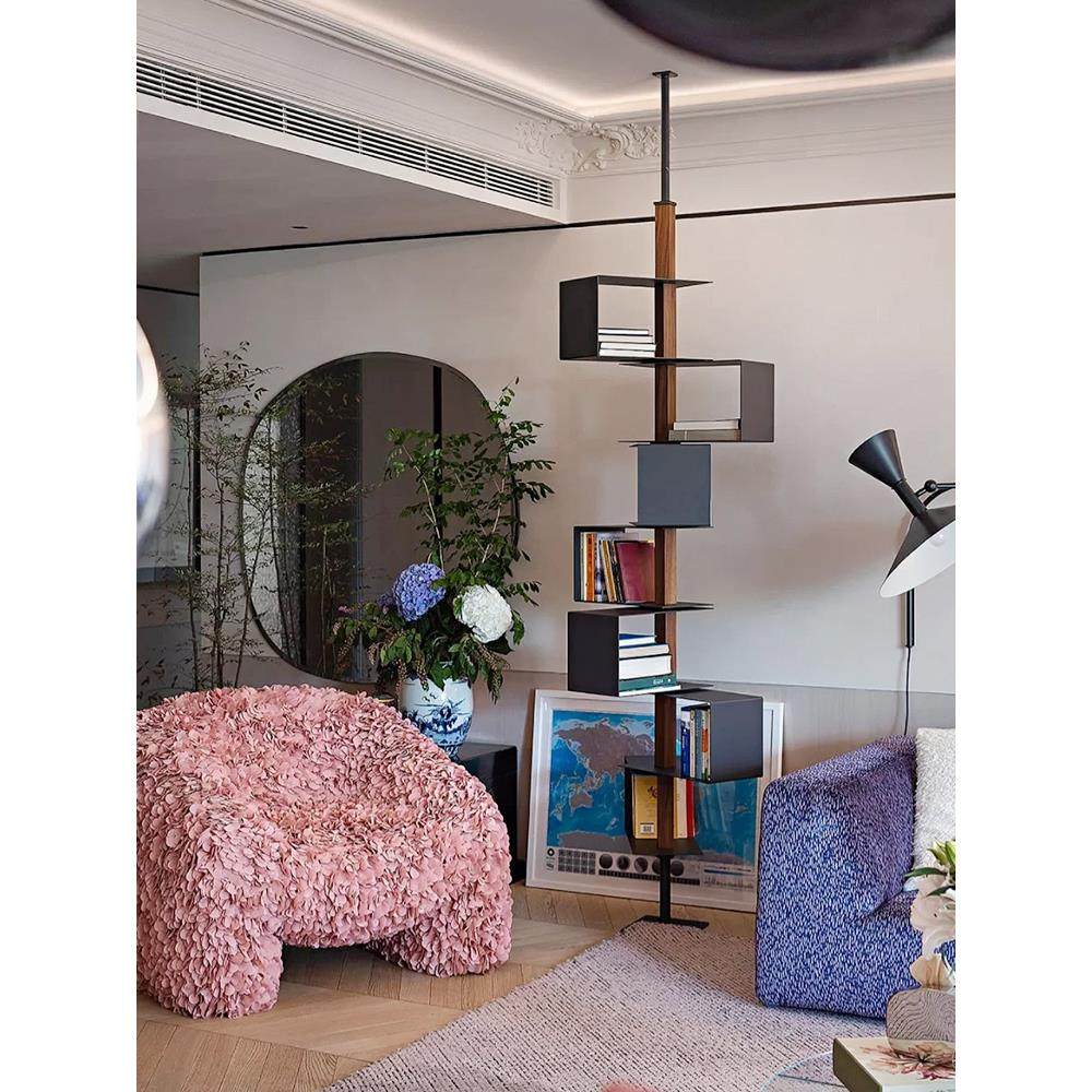 极简书架顶天立地旋转书柜展示架家用隔断玄关意式多层金属置物架,住宅家具,旋转书架,淘宝优惠券,粉丝福利购,淘宝优惠卷