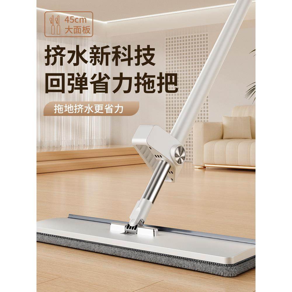美丽雅拖把家用2024新款一拖净拖布平板拖把墩布免手洗懒人地拖拖,家庭/个人清洁工具,平板拖把,淘宝优惠券,粉丝福利购,淘宝优惠卷