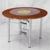 桃花芯实木圆桌面板家庭餐厅加厚大圆桌带转盘圆形桌面15人20人