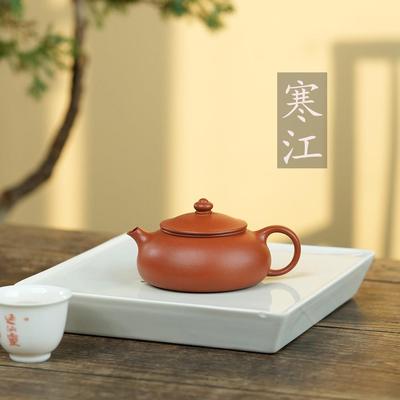 紫砂家用茶壶手工制作寒江壶原矿生砂朱泥小品壶紫砂壶150cc