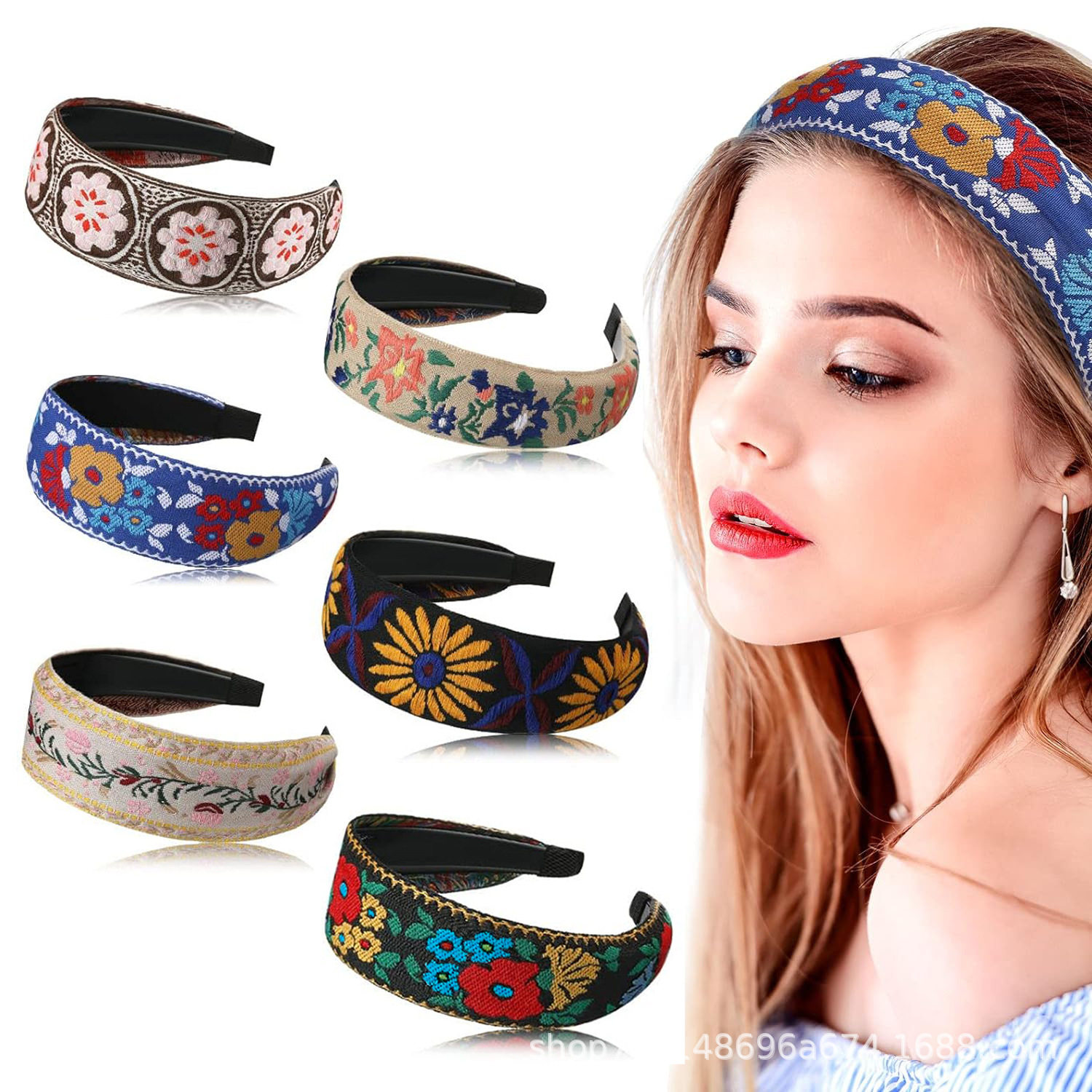 波西米亚发箍刺绣头带女手工宽边发带复古民族风格气质发箍发饰,美发护发/假发,假发发箍,淘宝优惠券,粉丝福利购,淘宝优惠卷
