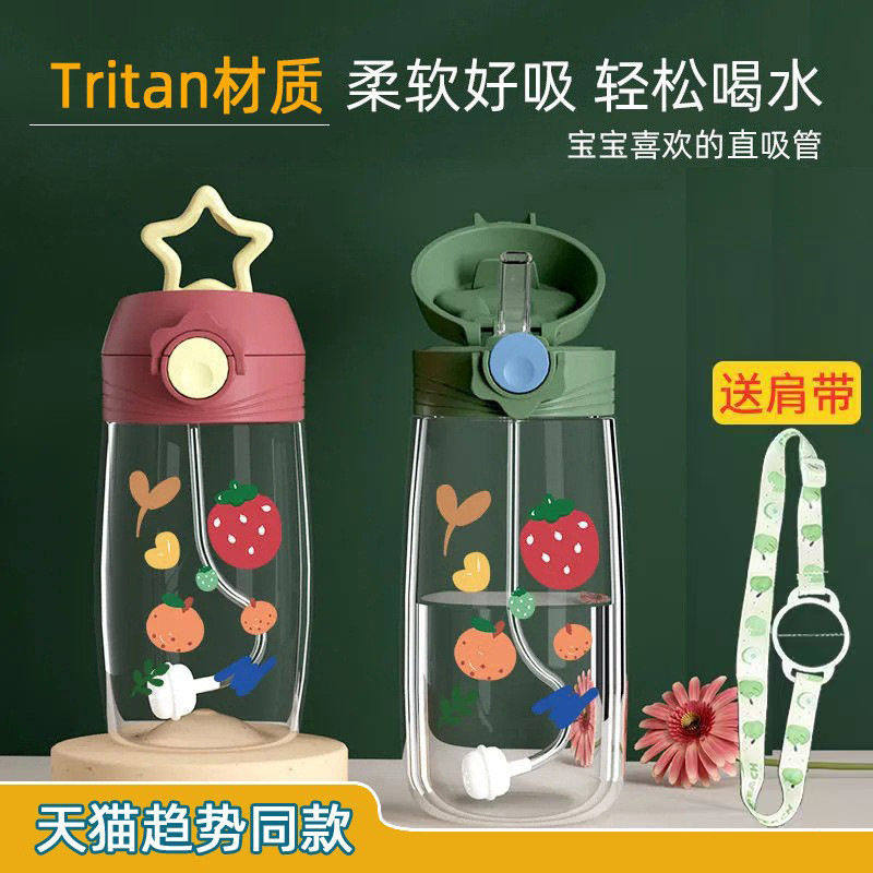 儿童水杯星星提手吸管杯Tritan食品级材质卡通带刻度婴儿喝水杯,餐饮具,吸管杯,淘宝优惠券,粉丝福利购,淘宝优惠卷